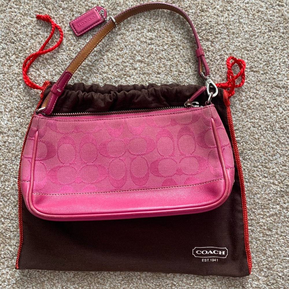 Coach Monogram Baguette Bag Y2K Hot Pink
